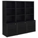 Geary - 3 Piece Wall Unit Bookcase Set With USB Storage Furniture Max