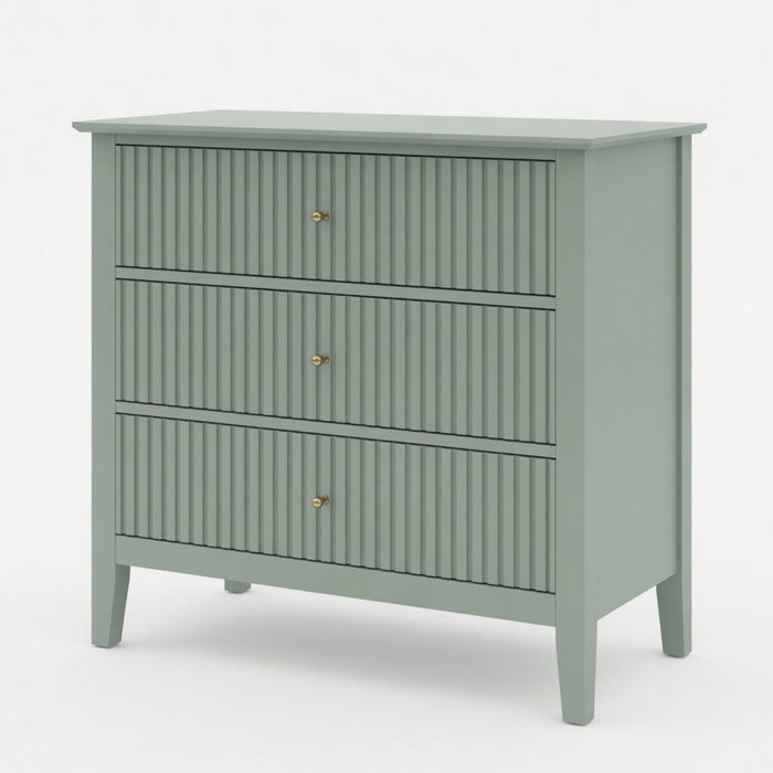 Fluted 3 Drawer Nightstand With Soft Close Slides Home Essentials