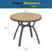 Outdoor Round Patio Table With Slatted Top - Gray Home Essentials