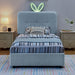 Upholstered Bed With Oversized Rabbit Ear Headboard, LED Lights & 4 Storage Drawers Home Essentials
