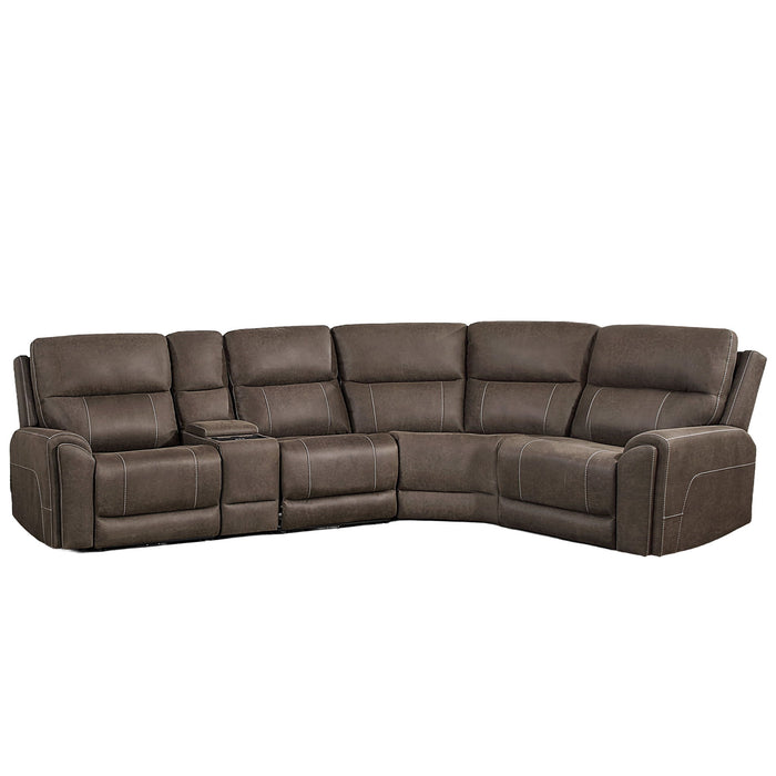 Gaia - 5 Piece P2 Power Sectional - Sable New Classic