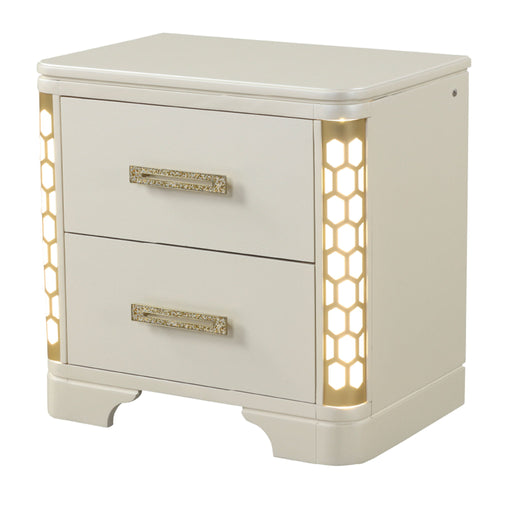 Jasmine - Nightstand With Side LED Lightning - Beige Matrix Furniture Group