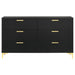 Lexie - 6 Drawer Rectangular Dresser - Black Furniture Max