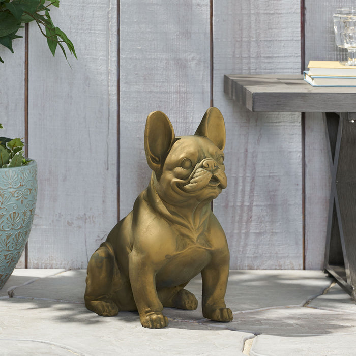 Dog Garden Sculpture - Gold