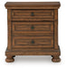 Zackaryn - Two Drawer Night Stand - Warm Brown Signature Design by Ashley®