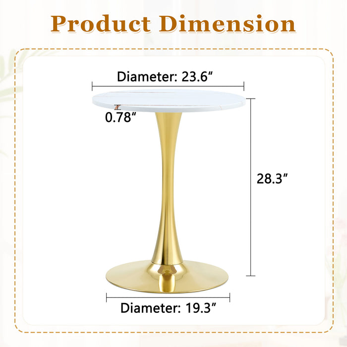 Round Dining Table With Thickened Top For Kitchen Home Essentials