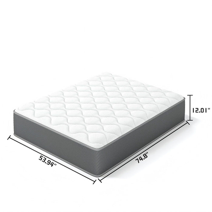12" Hybrid Mattress With Individual Pocket Coils, Memory Foam Daily Nest