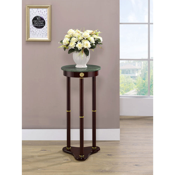Elna - Accent Side Table With Round Top Plant Stand - Brown Furniture Max