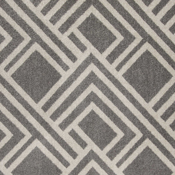 5' X 8' Machine Woven UV Treated Geometric Indoor / Outdoor Area Rug - Gray