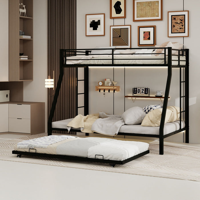 Bunk Bed For Kids, Convertible Frame With Ladders & Guardrail Home Essentials