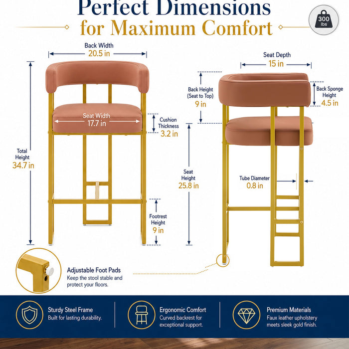 Modern Counter Height Bar Stools With U - Shaped Home Essentials