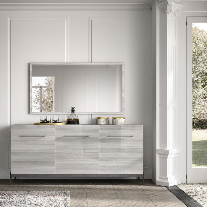 Mia - 3 Door Buffet - White / Gray / Silver Status Italy