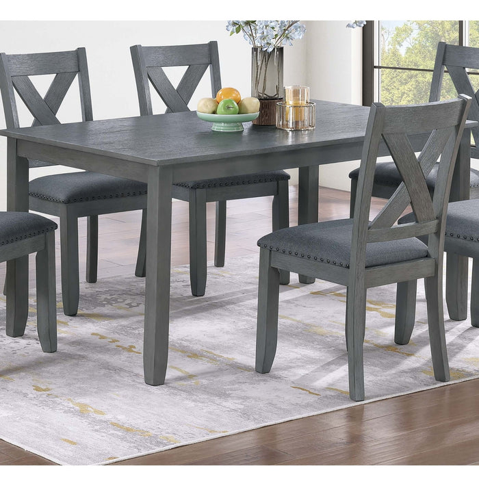 7 Piece Dining Room Furniture, Table And 6 Chairs Set - Gray Home Essentials