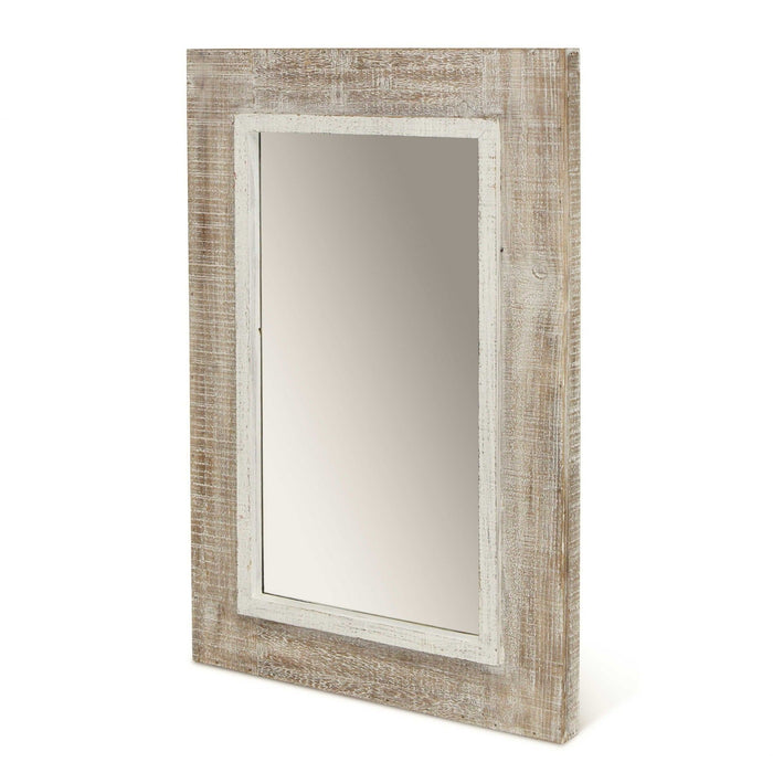 Rectangular Wash Wall Mirror - Rustic White