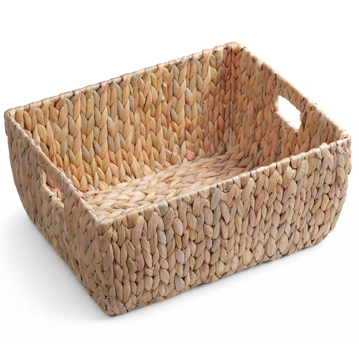 Storage Basket With Handles, Organizer Bin For Shelves Or Living Room - Light Brown Daily Nest