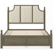 Farmhouse Platform Bed Frame With Tall Linen Upholstered Headboard Home Essentials