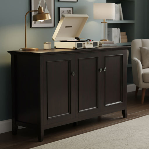 Amherst - Wide 3 Door Storage Cabinet - Hickory Brown Simpli-Home
