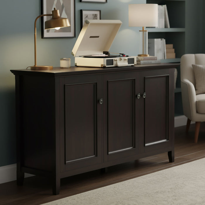 Amherst - Wide 3 Door Storage Cabinet - Hickory Brown Simpli-Home