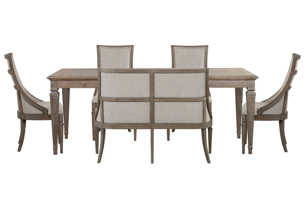 Lancaster - 6 Piece Extendable Rectangular Dining Table Set Magnussen Furniture
