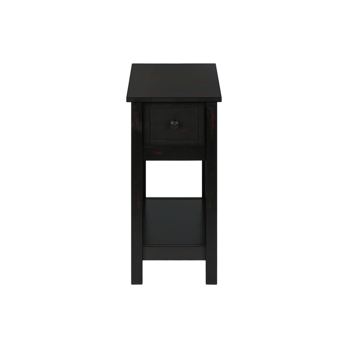Accent End Table, 2 Tier, Narrow, Lamp, Storage Drawer, Charming Design 8th Street