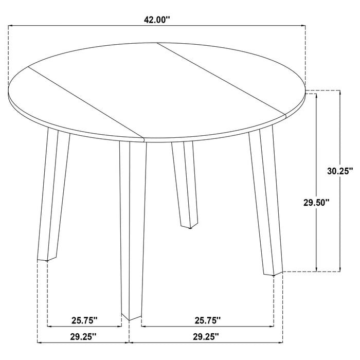 Jackie - 5 Piece Dining Set With Drop Leaf Table And Side Chairs - Dark Coffee Furniture Max