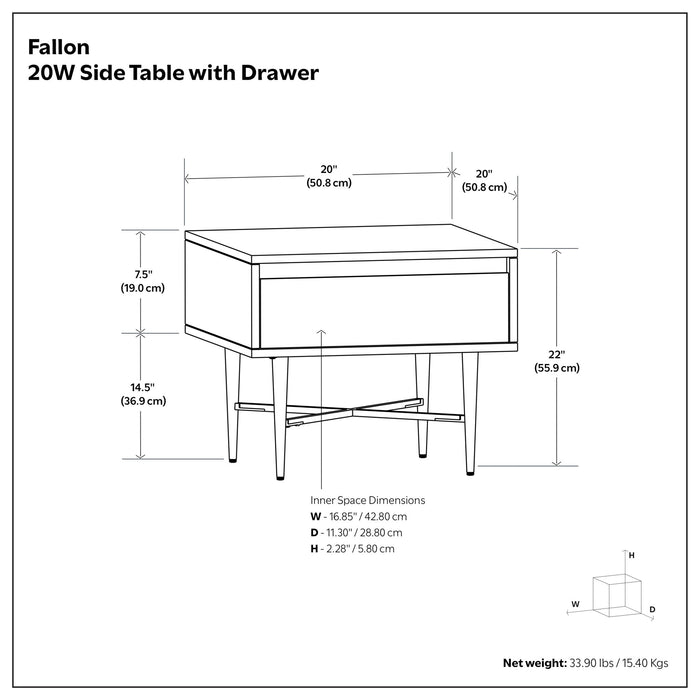 Fallon - End Table With Drawer - Natural Simpli-Home