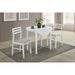 Cliff - 3 Piece Round Drop Leaf Dining Table Set With Ladderback Chairs - White Furniture Max