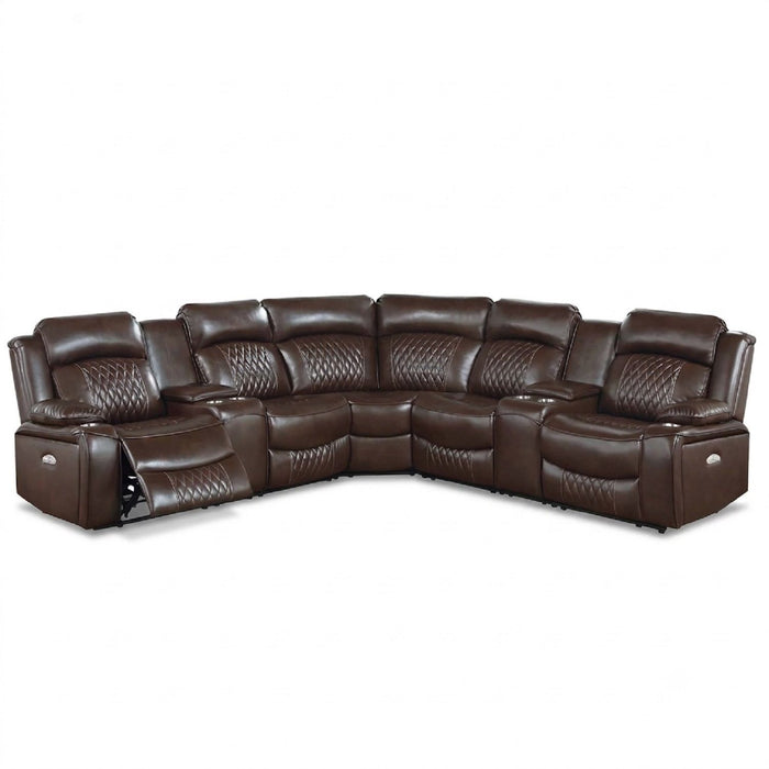 Power Motion Reclining Sectional Set With Console Home Essentials
