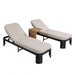 Outdoor Chaise Lounge Set With Side Table, 5 Position Adjustable Patio Recliner Noble House