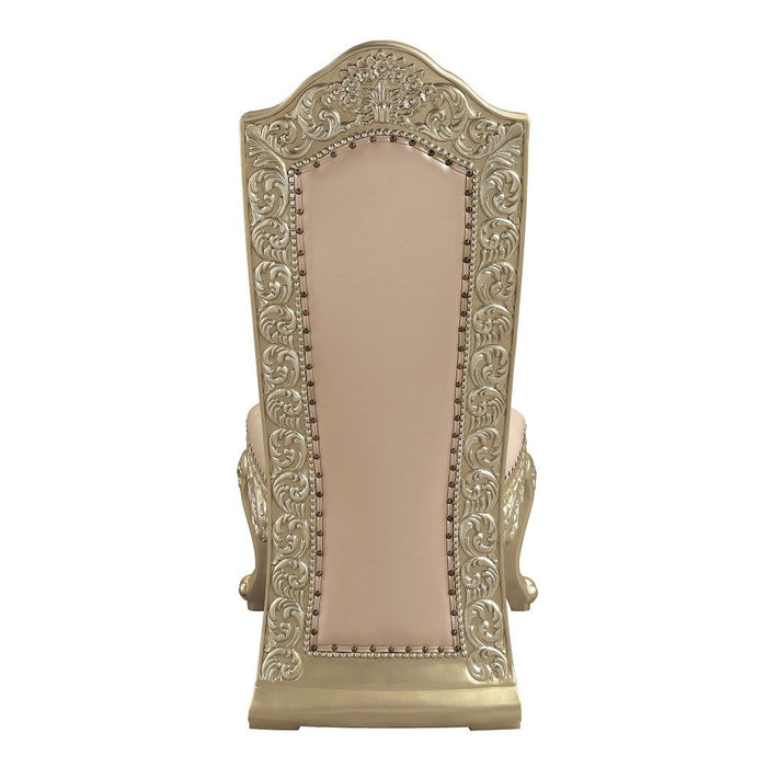 Vatican - Side Chair (Set of 2) - Synthetic Leather & Champagne Silver ACME