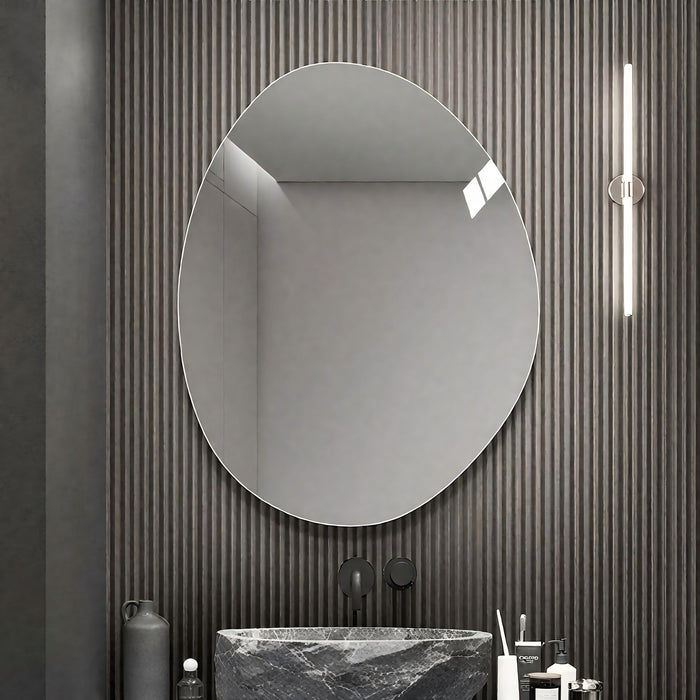 Asymmetrical Bathroom Wall Mirror - Silver Daily Nest