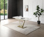 109 - Dining Table - White Gloss / Golden Jade Extravaganza Collection
