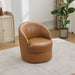 Swivel Accent Chair With 360° Smooth Spin - Black / Light Brown / Silver Home Essentials
