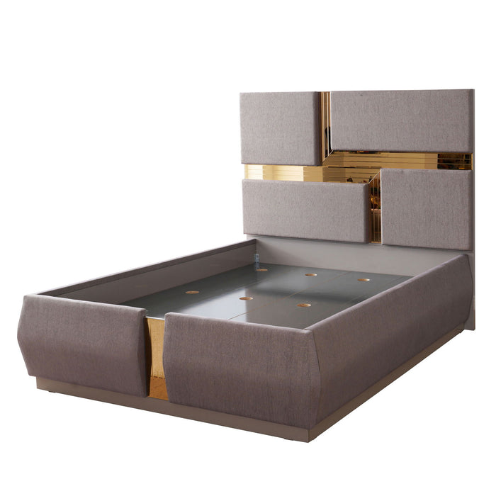 Lorenzo - Queen Size Tufted Upholstered Bed - Gray Matrix Furniture Group