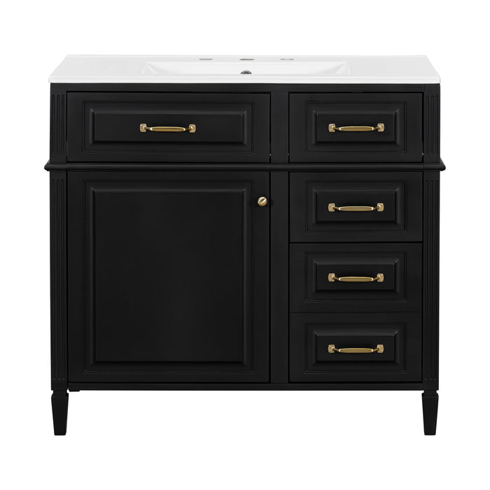 Modern Bathroom Vanity With Sink Top, Flip Drawer Design Hearth and Haven