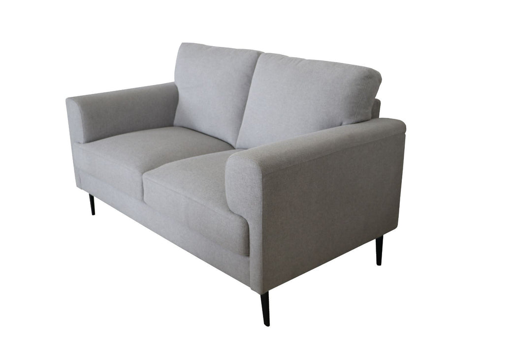 Linen Loveseat - Light Gray / Black