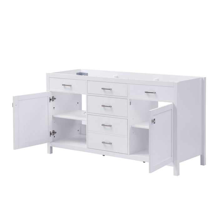 Bathroom Vanity Cabinet Only With Soft Closing Doors & Drawers, Adjustable Shelves - White Noble House