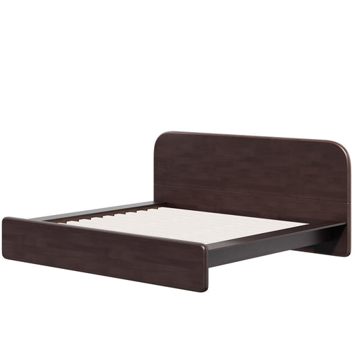 Platform Bed Frame With Rounded Headboard Noble House