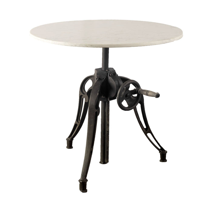 Round Marble Top Dining Table - White / Black