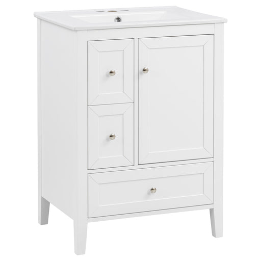 Modern Bathroom Vanity With Sink, Soft Close Drawers & Door, Storage Rack Noble House