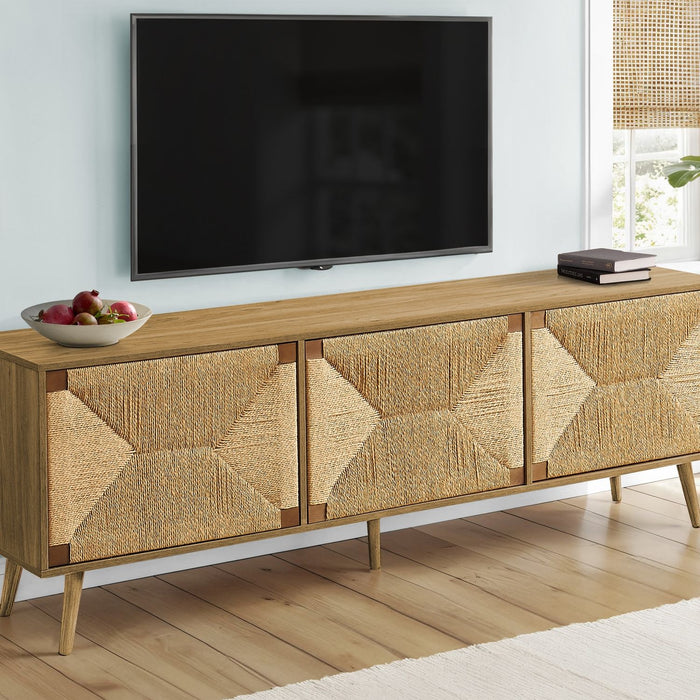 TV Stand, Storage Cabinet Console With Adjustable Shelf And Cable Management - Walnut 8th Street