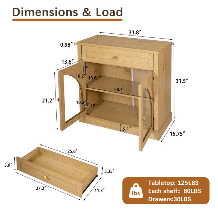 Modern Sideboard Cabinet With 1 Drawer And 2 Arched Doors Home Essentials