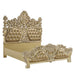 Seville - Eastern King Bed - Synthetic Leather & Gold ACME