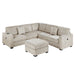 Upholstered L - Shaped 4 Piece Sectional Set With USB, Cocktail Ottoman Home Essentials