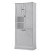 Modern Tall Storage Cabinet With Adjustable Shelves, Flip-Out Basket & Enclosed Doors Hearth and Haven
