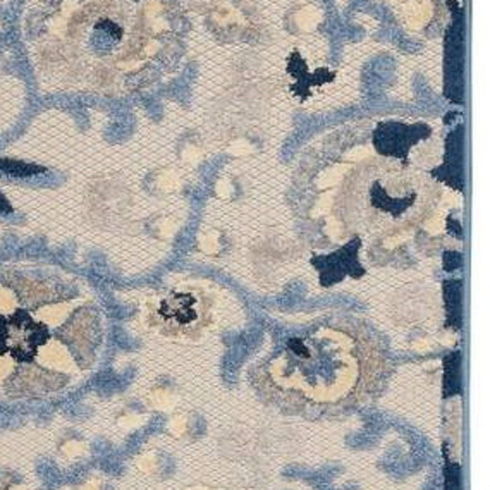 2' X 6' Toile Non Skid Indoor / Outdoor Runner Rug - Blue / Gray