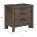 3 Drawer Nightstand With USB - Dark Oak Emerald Home