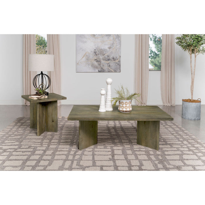 Neskowin - 2 Piece And End Table Set With Geometric Panels - Brown Furniture Max
