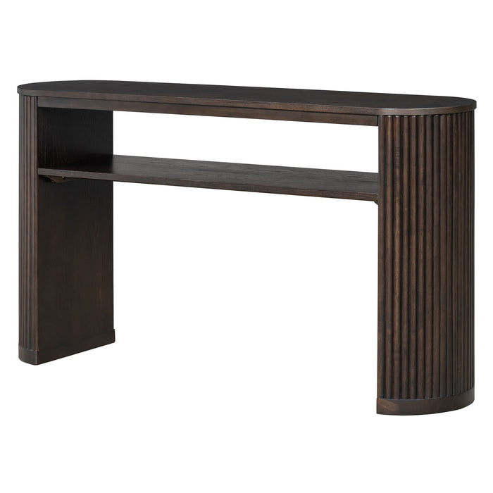 Console Table With Fluted Legs, Open Shelf Hearth and Haven