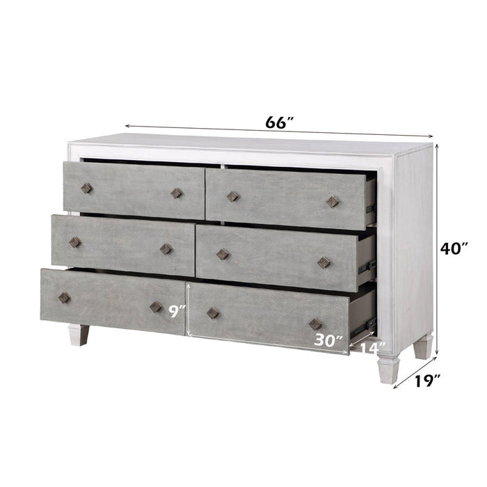 Katia - Dresser - Rustic Gray & Weathered White ACME